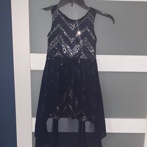 Emily Rose Black and Silver Formal Kids Dress